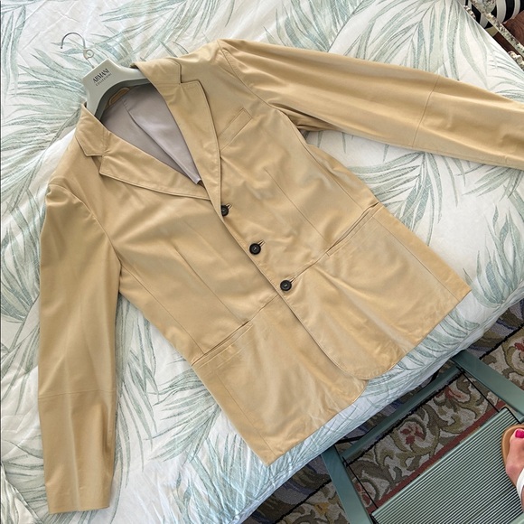 Armani Collezioni Leather Butter / Gold Dinner / Suit Jacket Size 42 - Picture 5 of 16